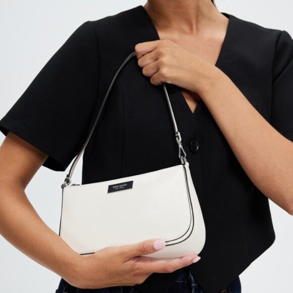 Kate Spade Sam Icon Mini Shoulder Bag White Leather - Picture 7 of 15